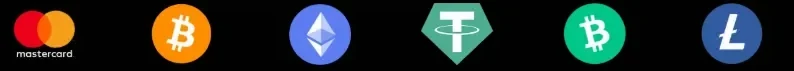 Betaallogos iDEAL crypto creditcard op rij